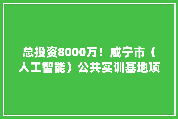 总投资8000万！咸宁市（人工智能）公共实训基地项目建议书批复_人工智能_无人机