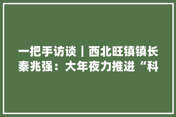 一把手访谈｜西北旺镇镇长秦兆强：大年夜力推进“科技+生态+平易近生”成长举措_家当_村 AI简讯