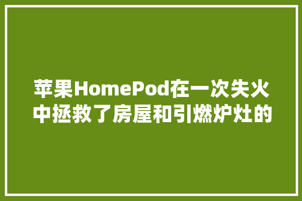 苹果HomePod在一次失火中拯救了房屋和引燃炉灶的宠物狗_炉灶_年夜众