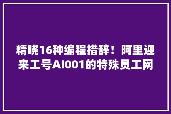 精晓16种编程措辞！阿里迎来工号AI001的特殊员工网友：终于不穿格子衫了【附AI人才市场需求分析】_人工智能_家当