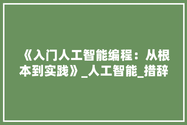 《入门人工智能编程：从根本到实践》_人工智能_措辞