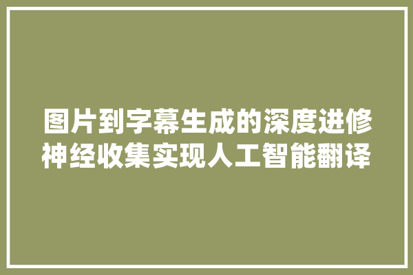 图片到字幕生成的深度进修神经收集实现人工智能翻译图片内容_图像_字幕 智能助手