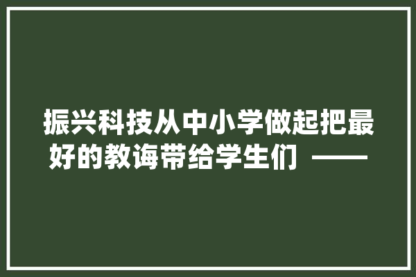 振兴科技从中小学做起把最好的教诲带给学生们  ——记邵阳市大年夜祥区西直街小学教师刘勇_人工智能_教师 云服务
