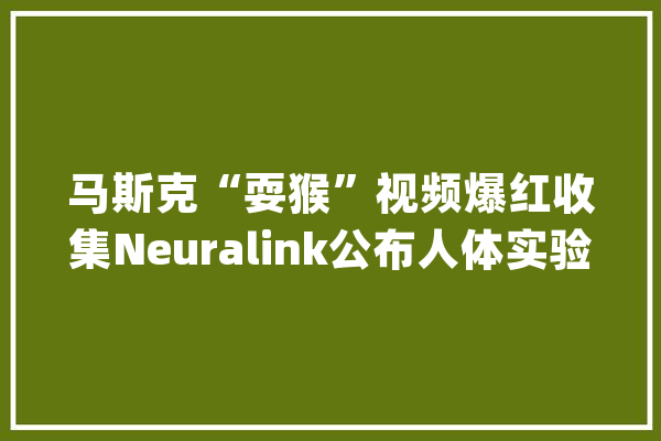 马斯克“耍猴”视频爆红收集Neuralink公布人体实验时间表？_山公_马斯克 科技快讯