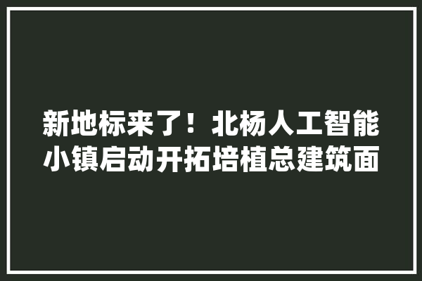 新地标来了！北杨人工智能小镇启动开拓培植总建筑面积约100万平方米_人工智能_家当 智能问答