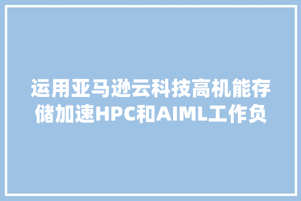 运用亚马逊云科技高机能存储加速HPC和AIML工作负载_亚马逊_数据