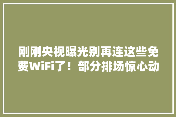 刚刚央视曝光别再连这些免费WiFi了！部分排场惊心动魄……_酸菜_公司 绘影字幕
