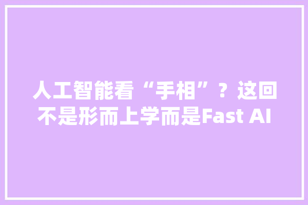 人工智能看“手相”？这回不是形而上学而是Fast AI的经典案例！_图像_数据