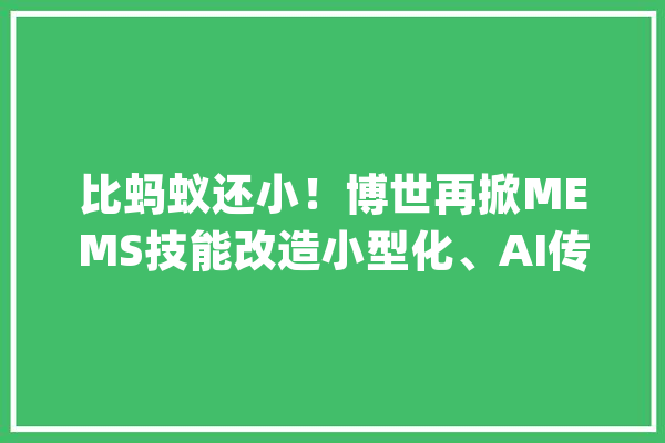 比蚂蚁还小！博世再掀MEMS技能改造小型化、AI传感器新品亮相_传感器_尺寸 科技快讯